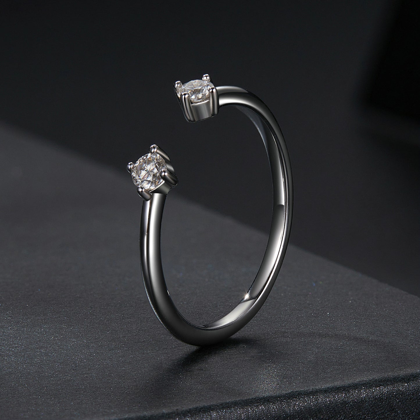 Elegant Moissanite Adjustable Ring