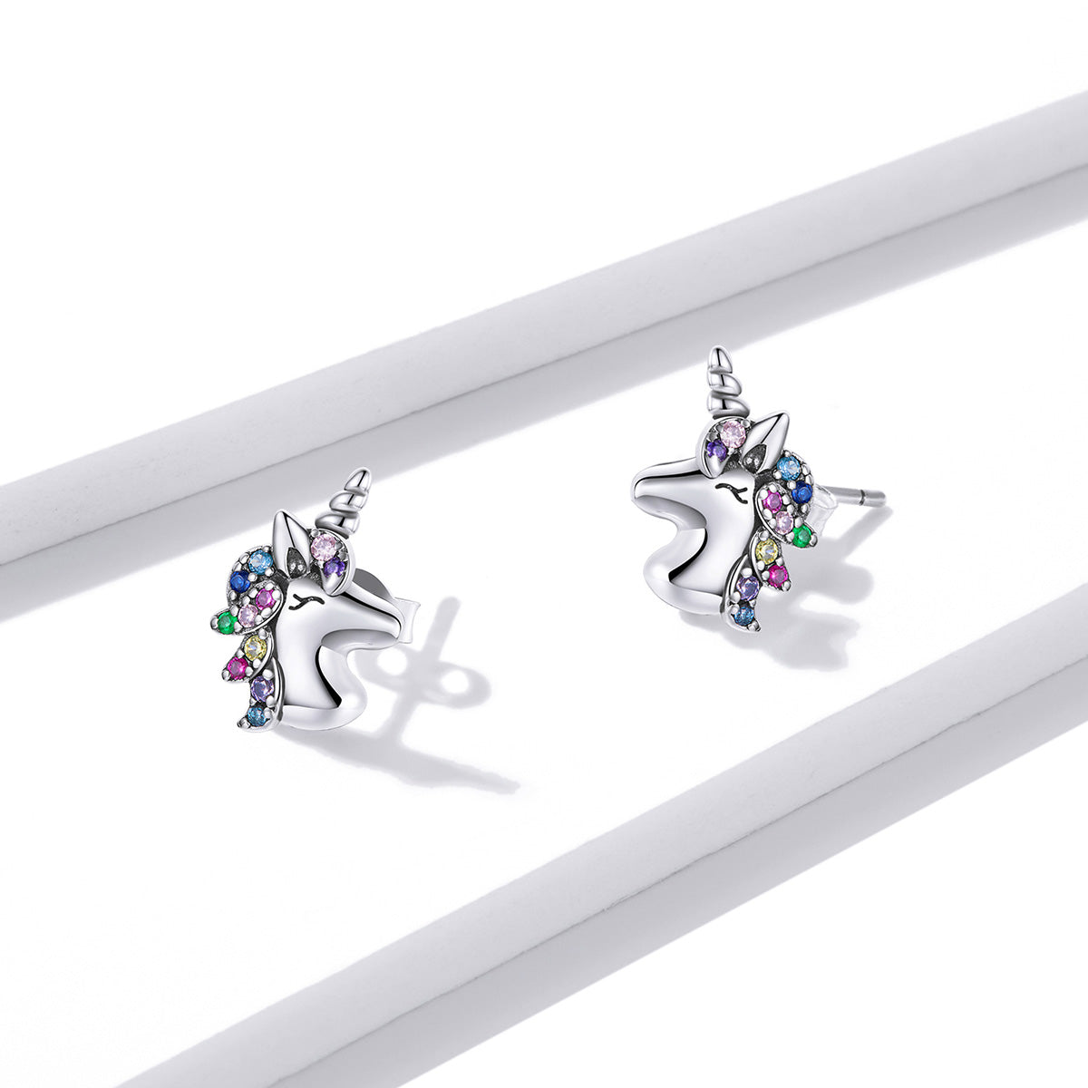 Geometric Pony Stud Earrings