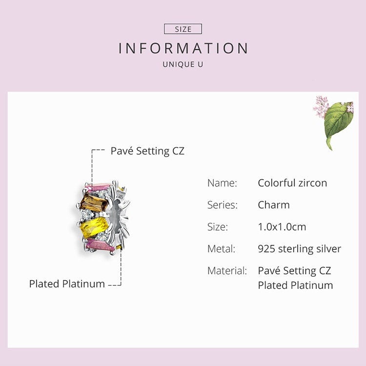 Colorful Zircom Spacer Charm