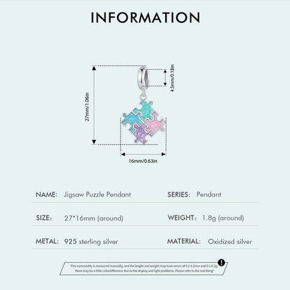 Jigsaw Puzzle Pendant Charm