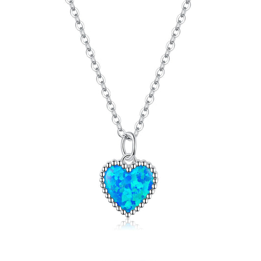Deep Blue Heart Necklace