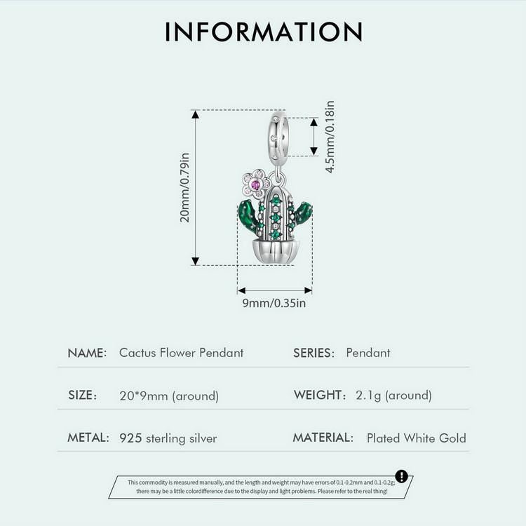 Cactus Flower Pendant Charm