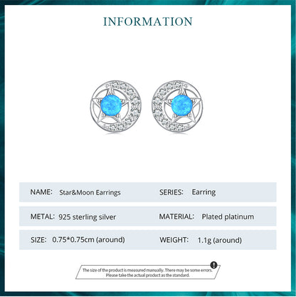 Star and Moon Stud Earrings