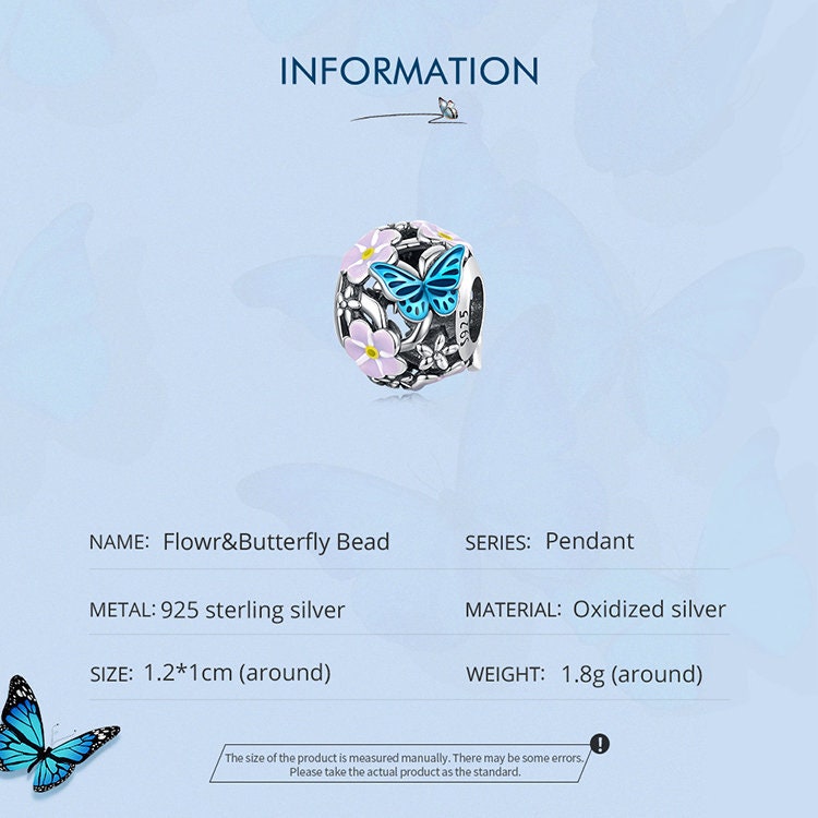 Flower & Butterfly Bead Charm