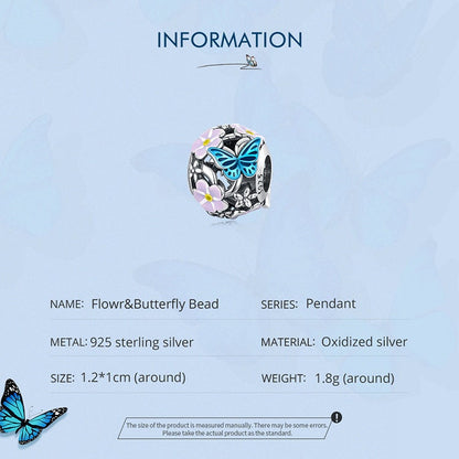 Flower & Butterfly Bead Charm