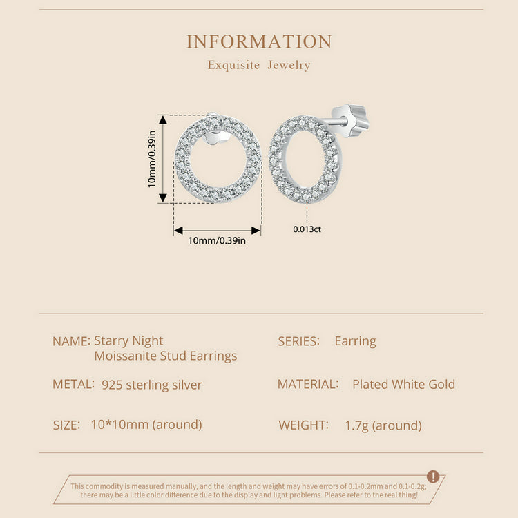 Starry Night 0.013ct Moissanite Studs
