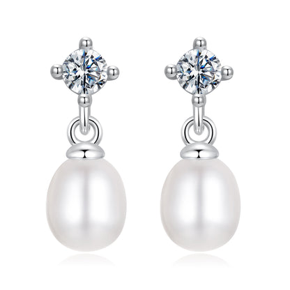 Moissanite & Pearl Studs