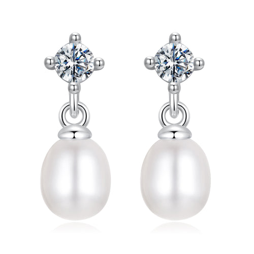 Moissanite & Pearl Studs