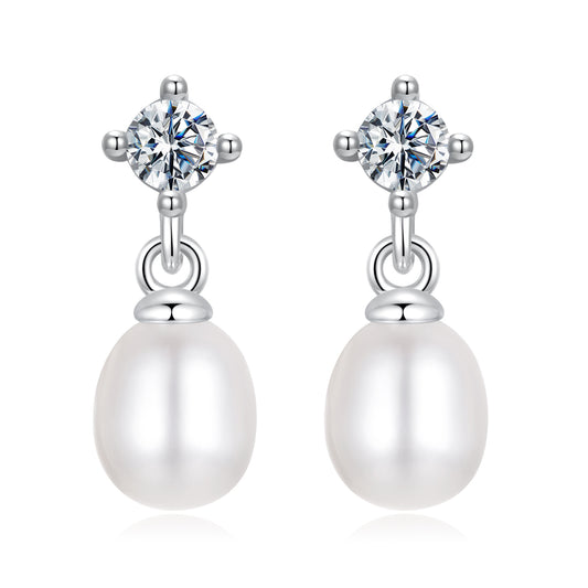 Moissanite & Pearl Studs