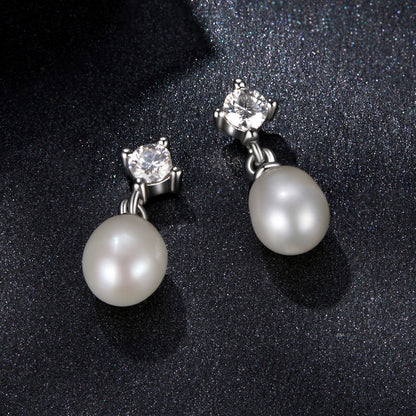 Moissanite & Pearl Studs