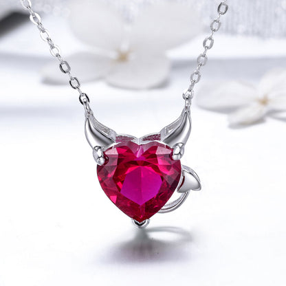 Ruby Evil Sterling Silver Necklace