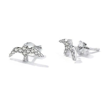 Compact Swallow Stud Earrings