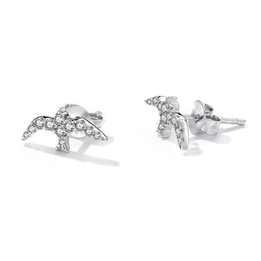 Compact Swallow Stud Earrings