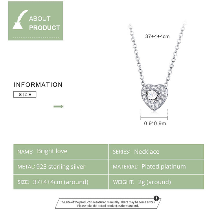 Glittering Heart Pendant Necklace