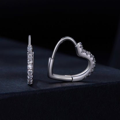 Heart-Shaped Moissanite Ear Climbers