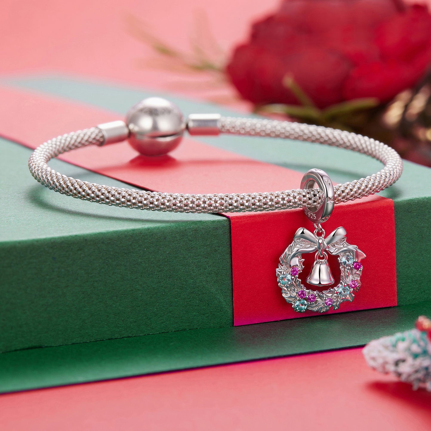 Christmas Wreath Pendant Charm