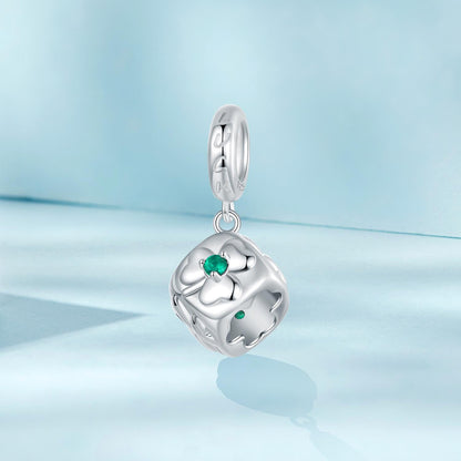 Four-leaf Clover Dice Pendant Charm