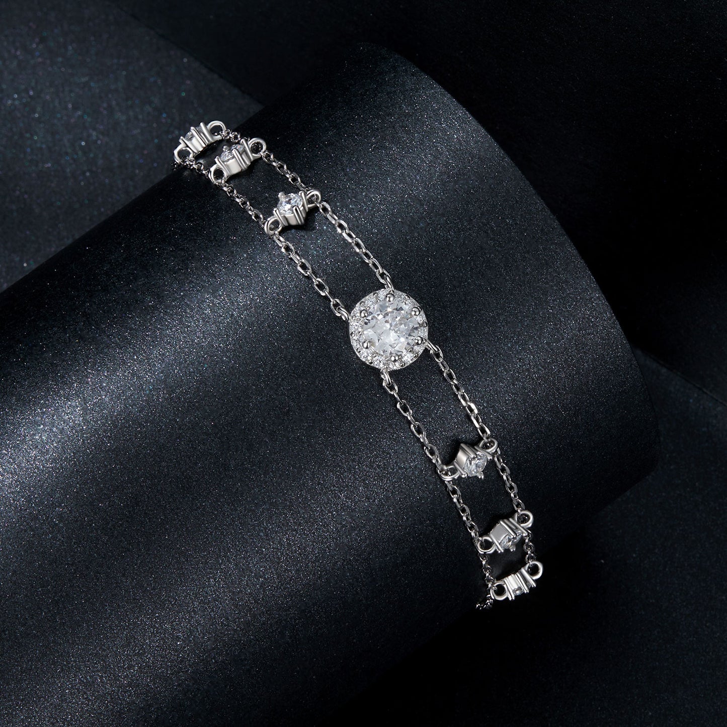 Shimmering Double-Layer Moissanite Bracelet