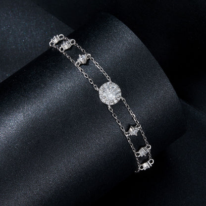 Shimmering Double-Layer Moissanite Bracelet