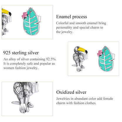 Bird and Leaf Earrings