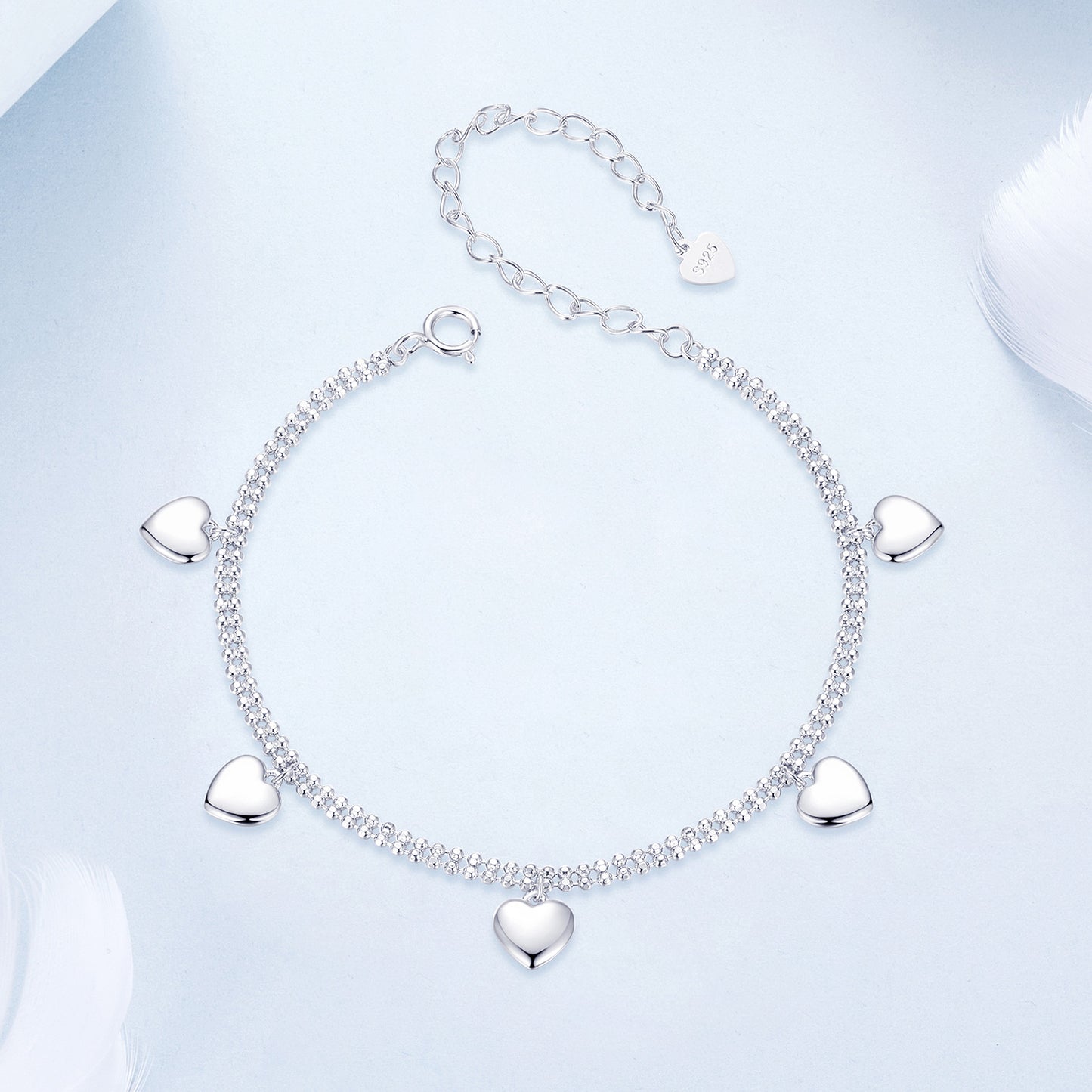 Layered Beaded Heart Bracelet