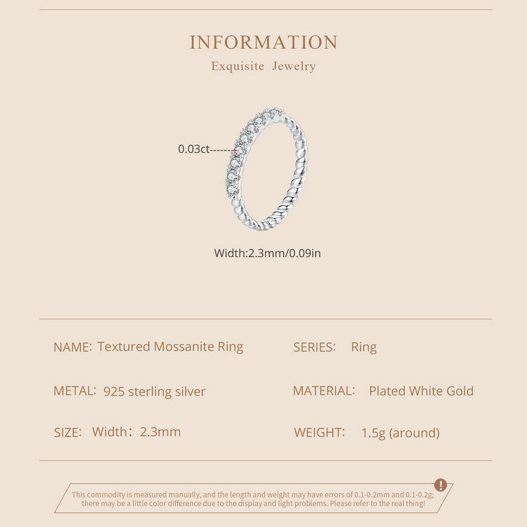 Textured Moissanite Ring