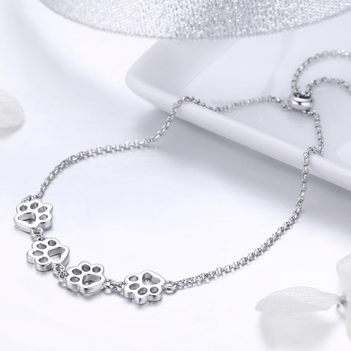 Compact Paw Print Bracelet