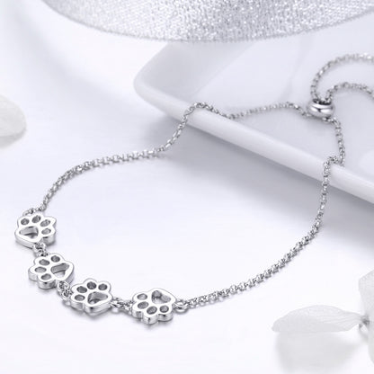 Compact Paw Print Bracelet