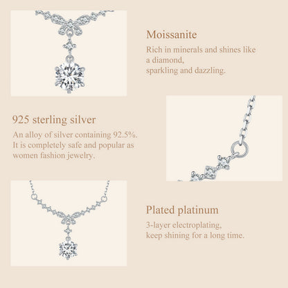 Bow Design Moissanite Necklace