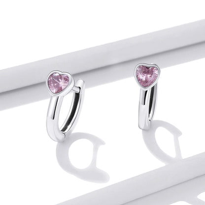 Pink Heart Stud Earrings