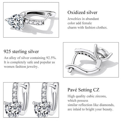 Sparkling Heart Clip Earrings