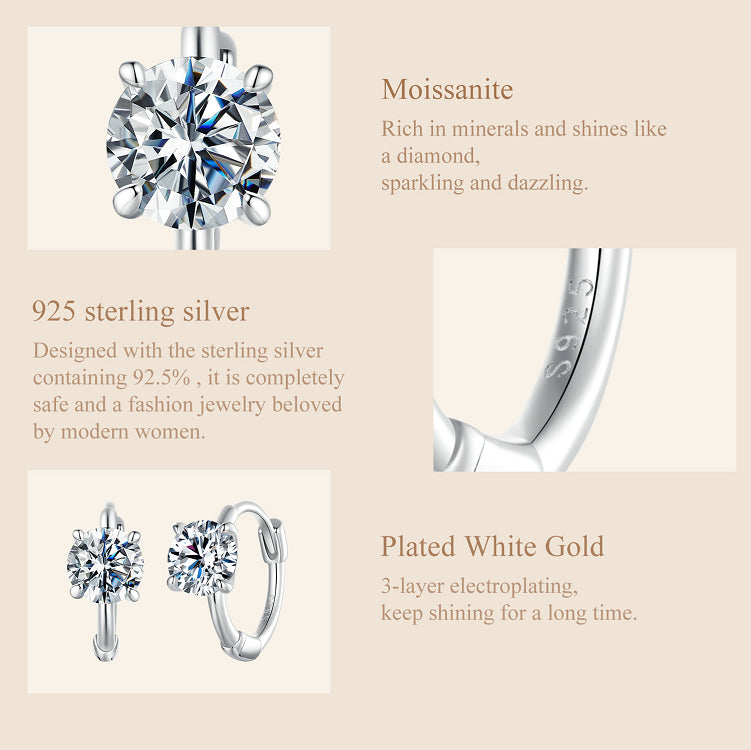 Sparkling Moissanite Ear Climbers