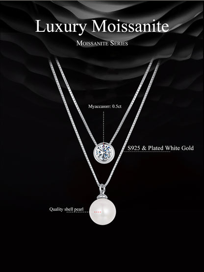 0.5 Carat Double-Layer Moissanite Necklace