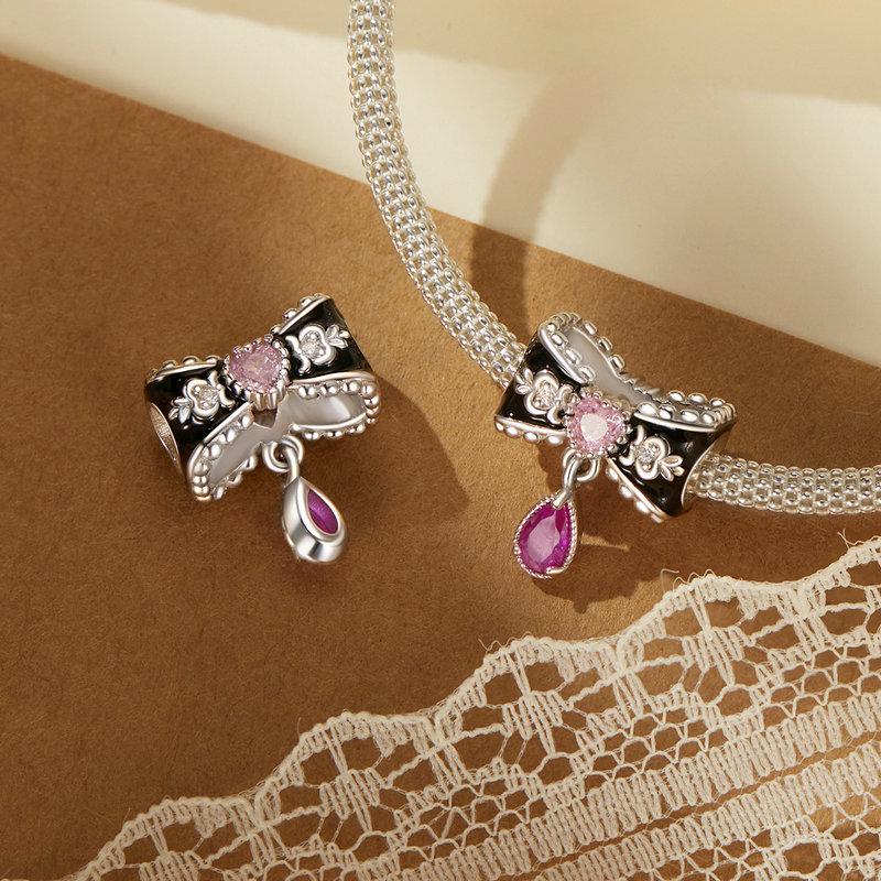 Romantic Bow Beads Charm