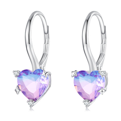 Iridescent Glass Spring Clip-On Earrings