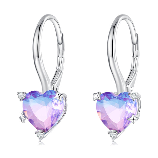 Iridescent Glass Spring Clip-On Earrings
