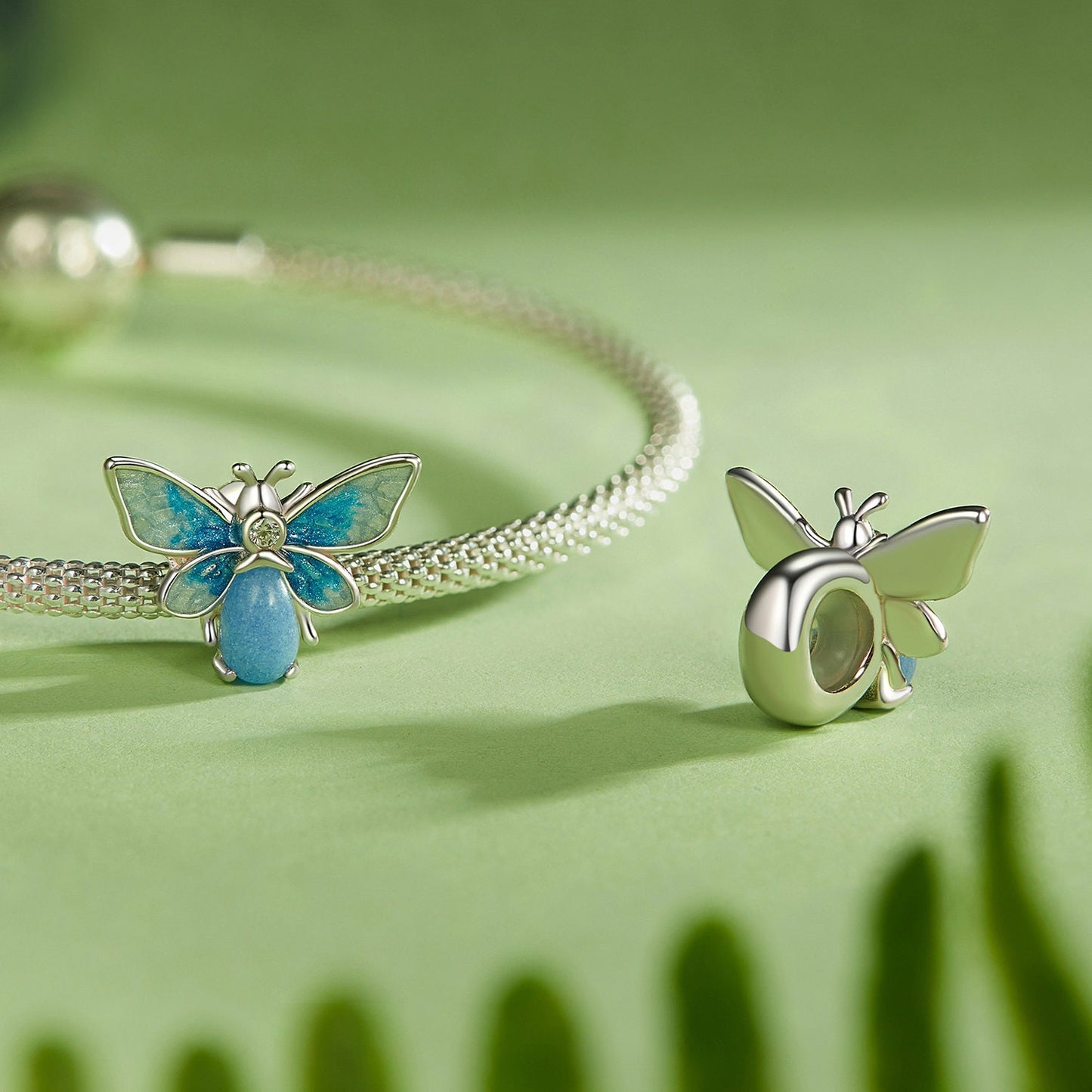 Luminous Radiant Blue Bee Charm