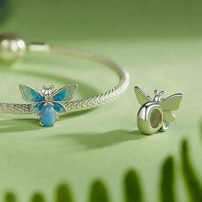 Luminous Radiant Blue Bee Charm