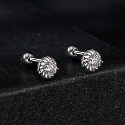 Spiral Ball Moissanite Studs (Round)