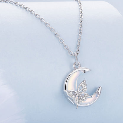 Lunar Butterfly Pendant Necklace