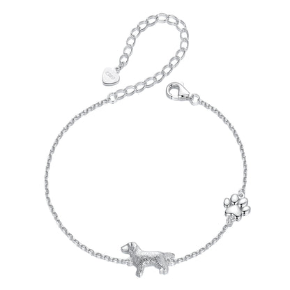 Golden Retriever Paw Charm Bracelet