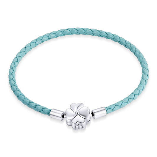 Gradient Clover Leather Basic Bracelet