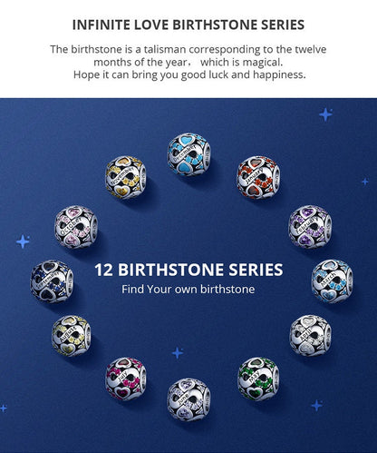 Infinity Love Birthstone Charm