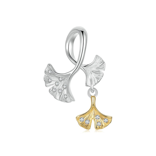 Ginkgo Leaf Pendant Charm