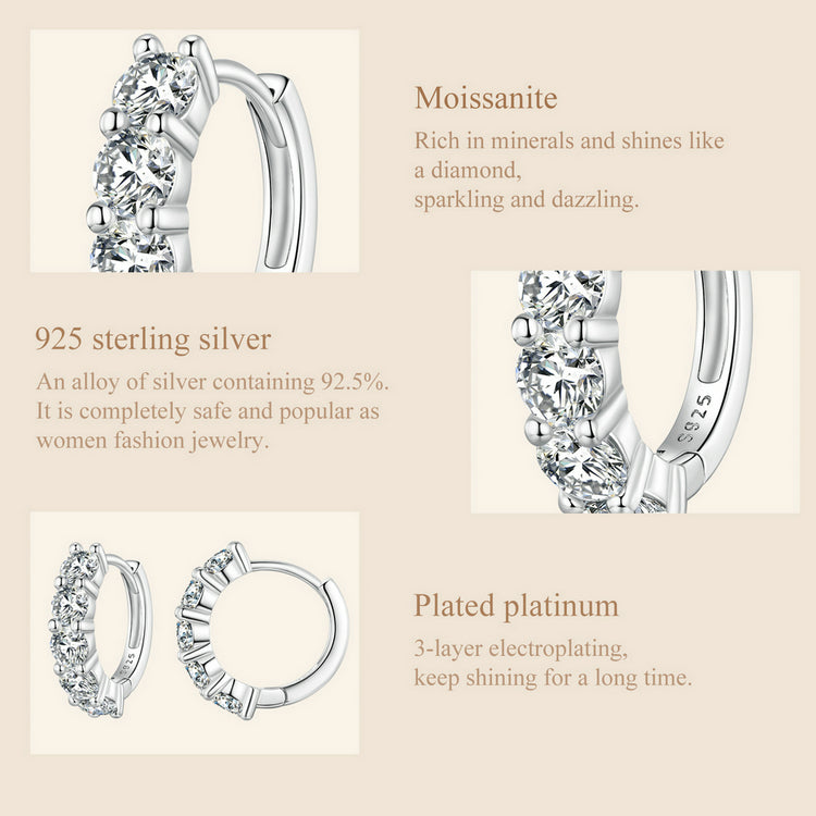 Half-Hoop Moissanite Ear Climbers