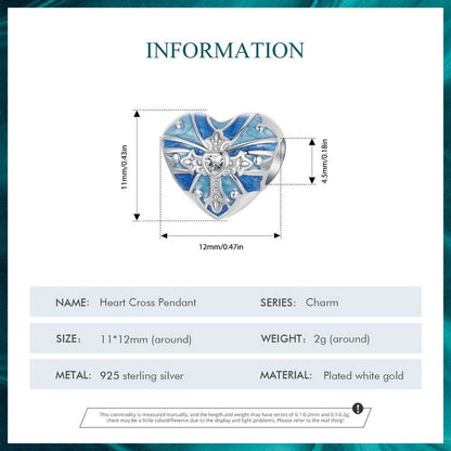 Heart Cross Pendant Charm