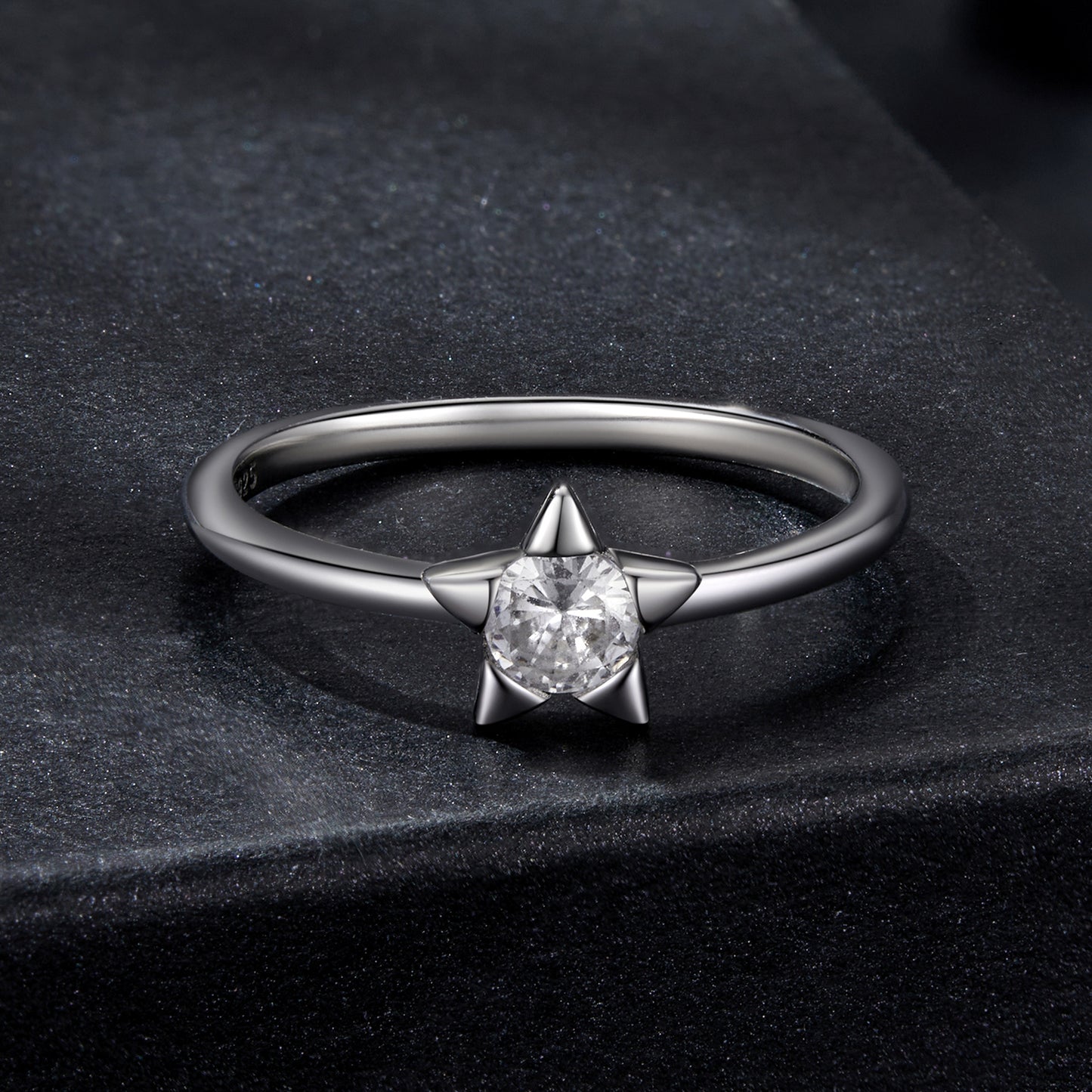 Star-Shaped Moissanite Ring