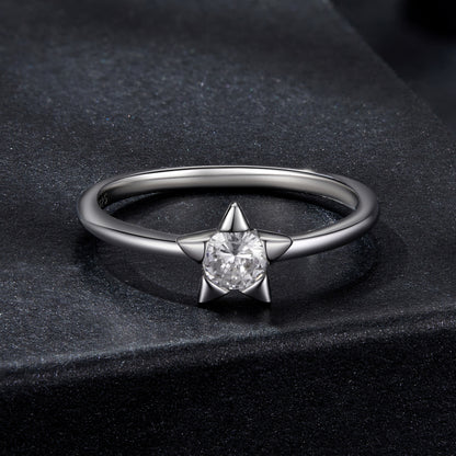 Star-Shaped Moissanite Ring