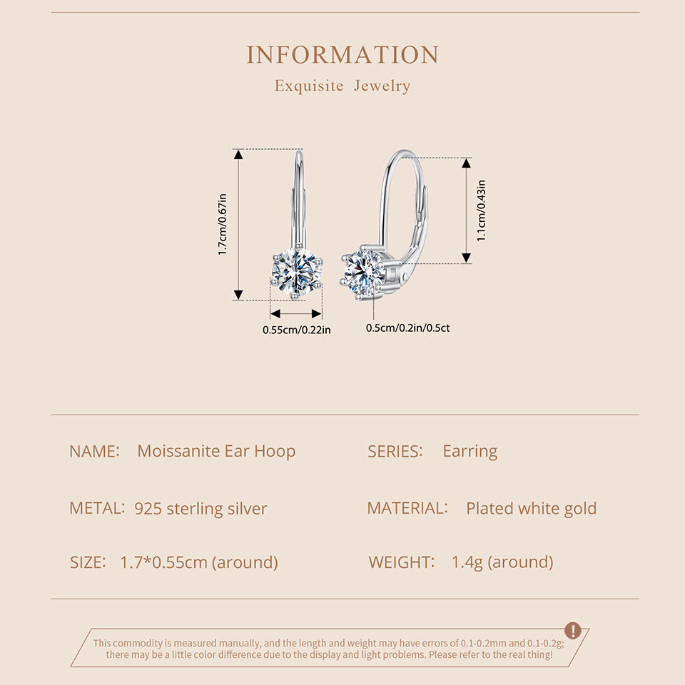 Moissanite Spring Ear Climbers