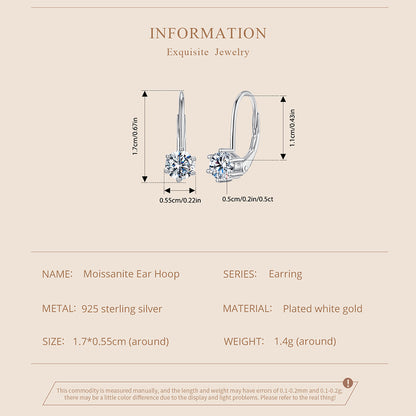 Moissanite Spring Ear Climbers